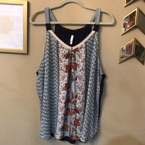 Xhilaration chiffon and cotton tank tunic